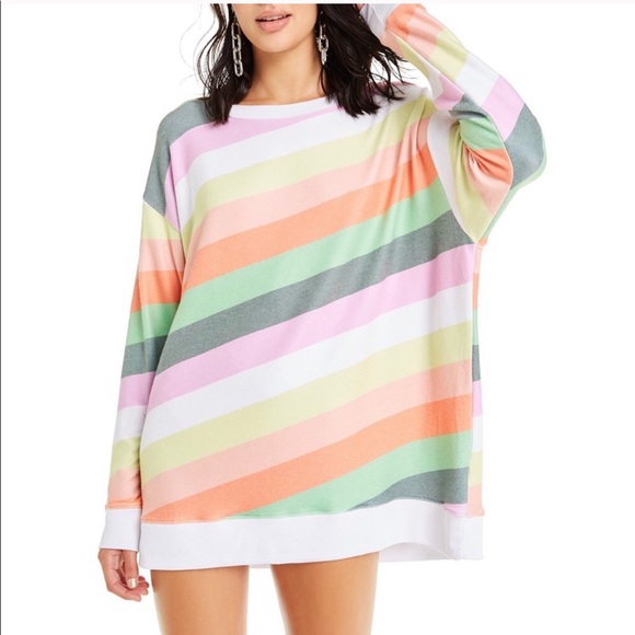 Wildfox Tops - Wildfox • Sorbet Stripes Roadtrip Pullover Sweater